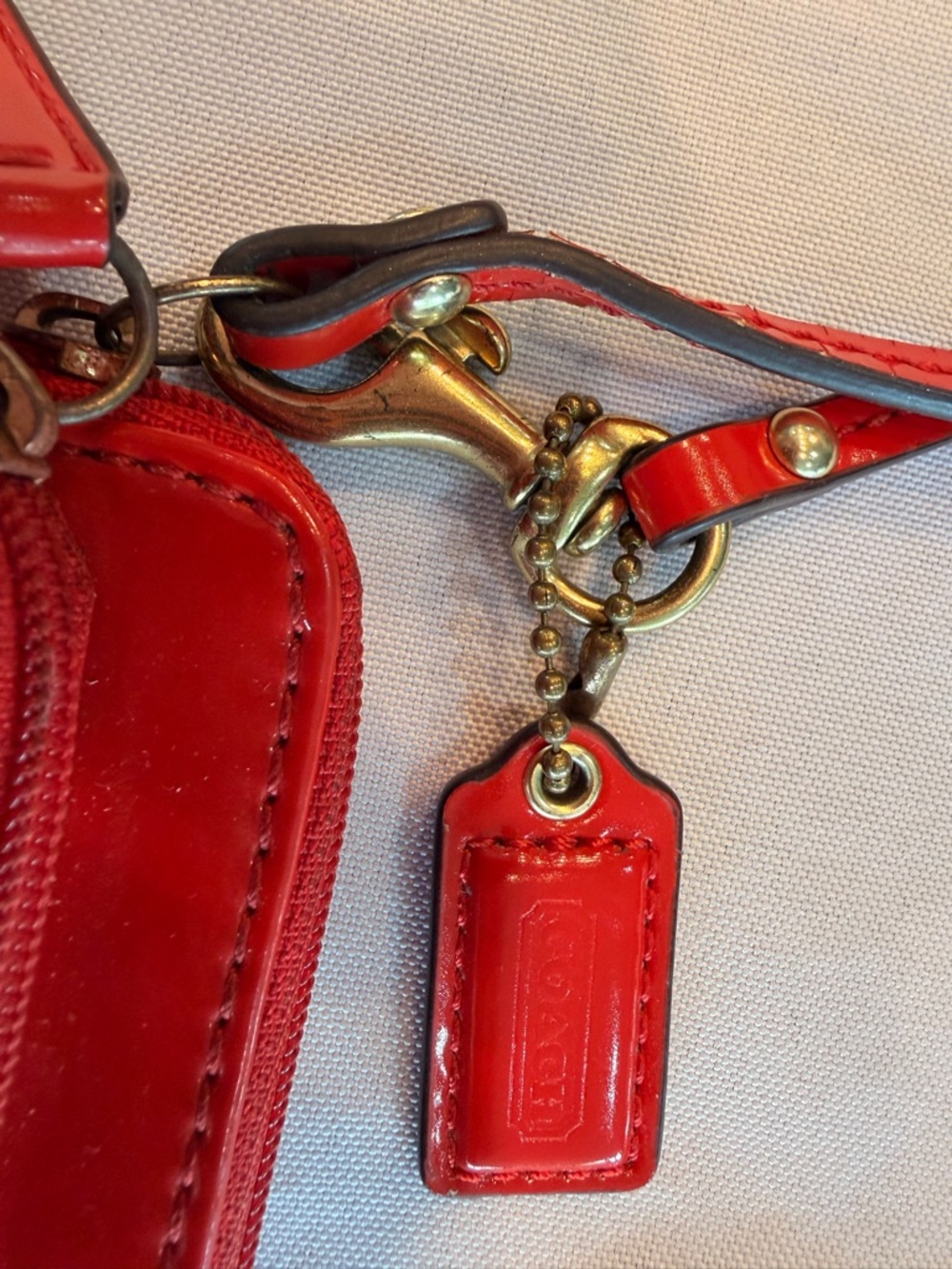 Coach Poppy Double Zip Wallet Floral Scarf Print Patent Leather - Picture 5 of 11
